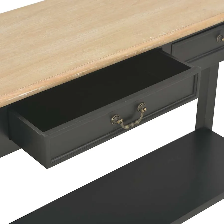 Table console Noir 110x35x80 cm Bois - 7