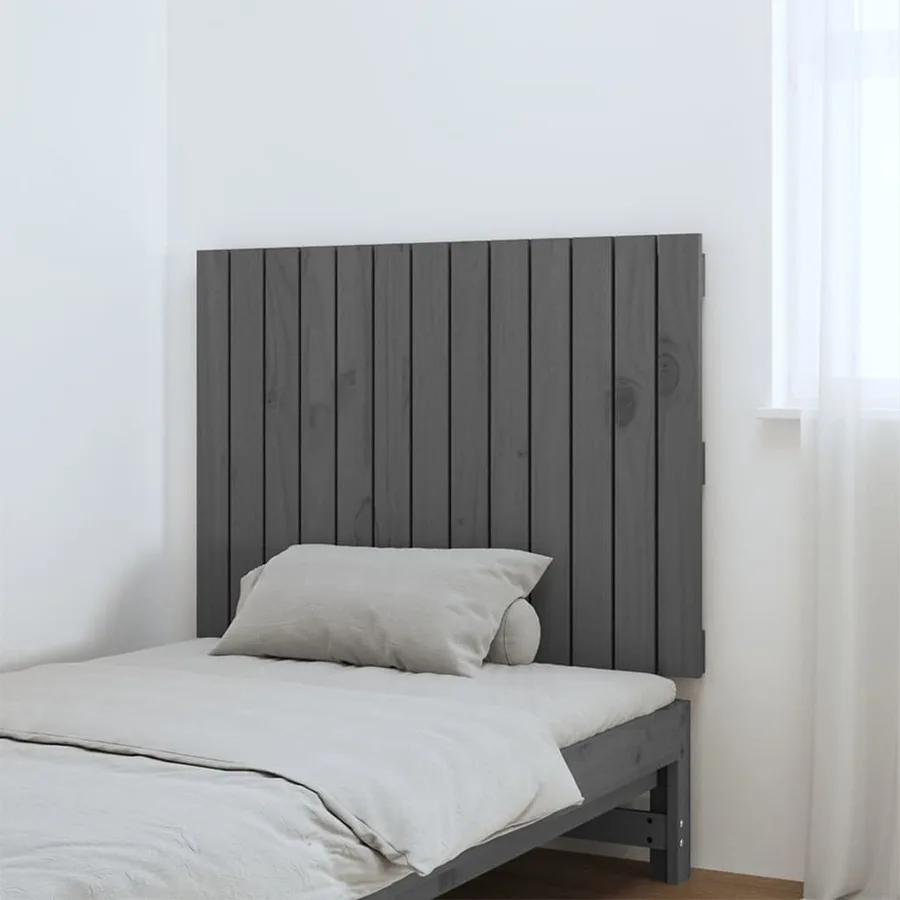 Tête de lit murale Gris 82,5x3x60 cm Bois massif de pin - 3