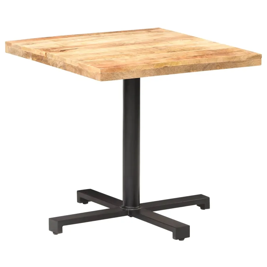 Table de bistro Carrée 80x80x75 cm Bois de manguier brut - 8
