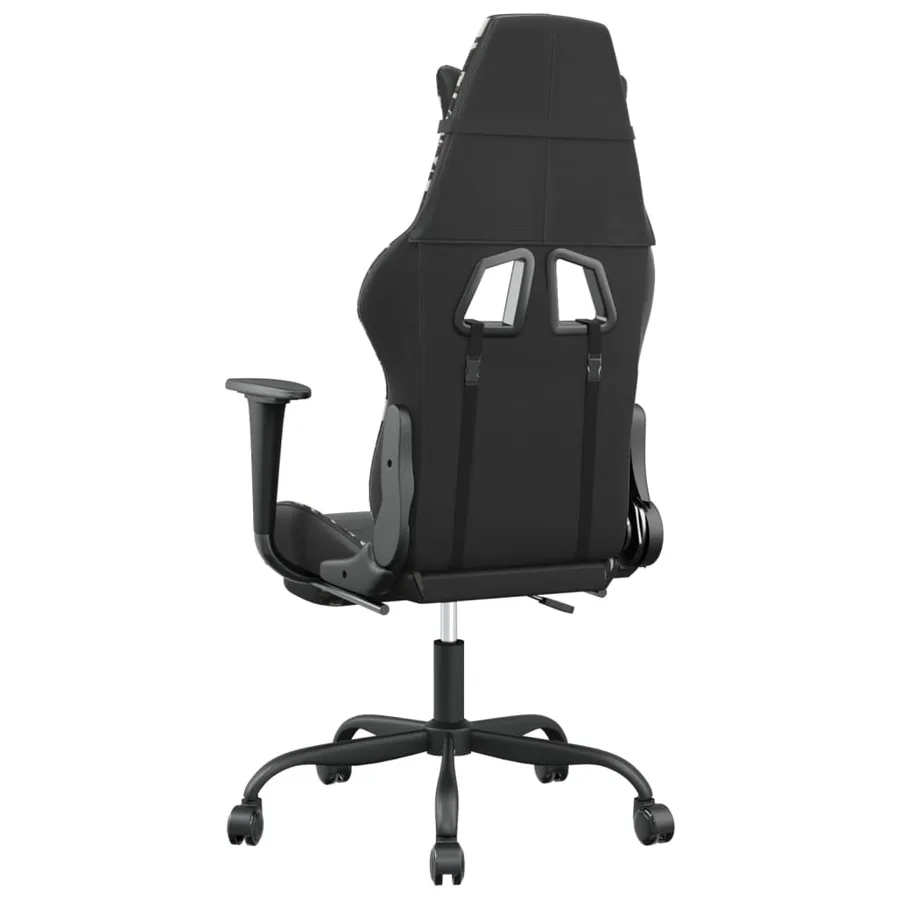 Chaise de jeu avec repose-pied Noir et camouflage Similicuir - 5