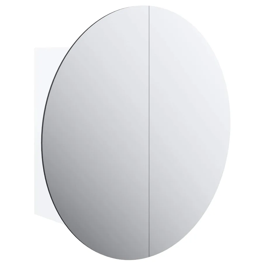 Armoire de salle de bain miroir rond et LED Blanc 40x40x17,5 cm - 2