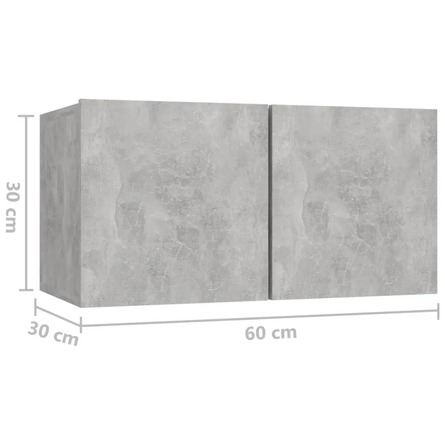 Ensemble de meubles TV 7 pcs Gris béton Bois d'ingénierie - 7