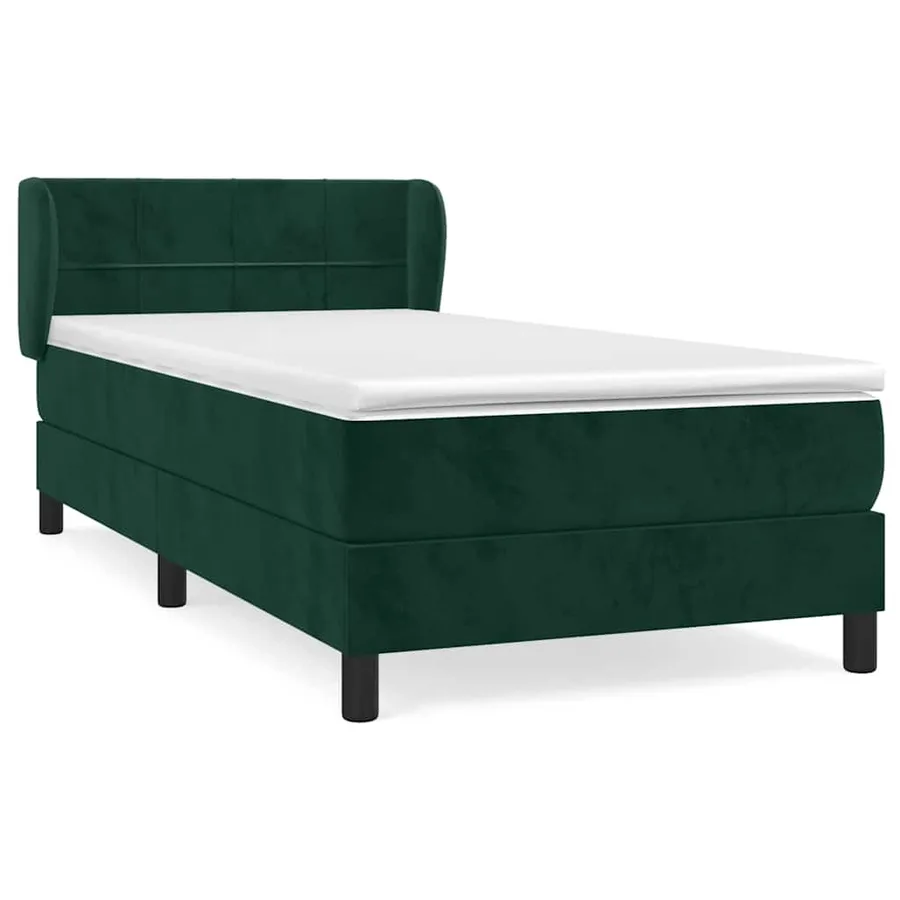 Sommier à lattes de lit et matelas Vert foncé 80x200 cm Velours - 2