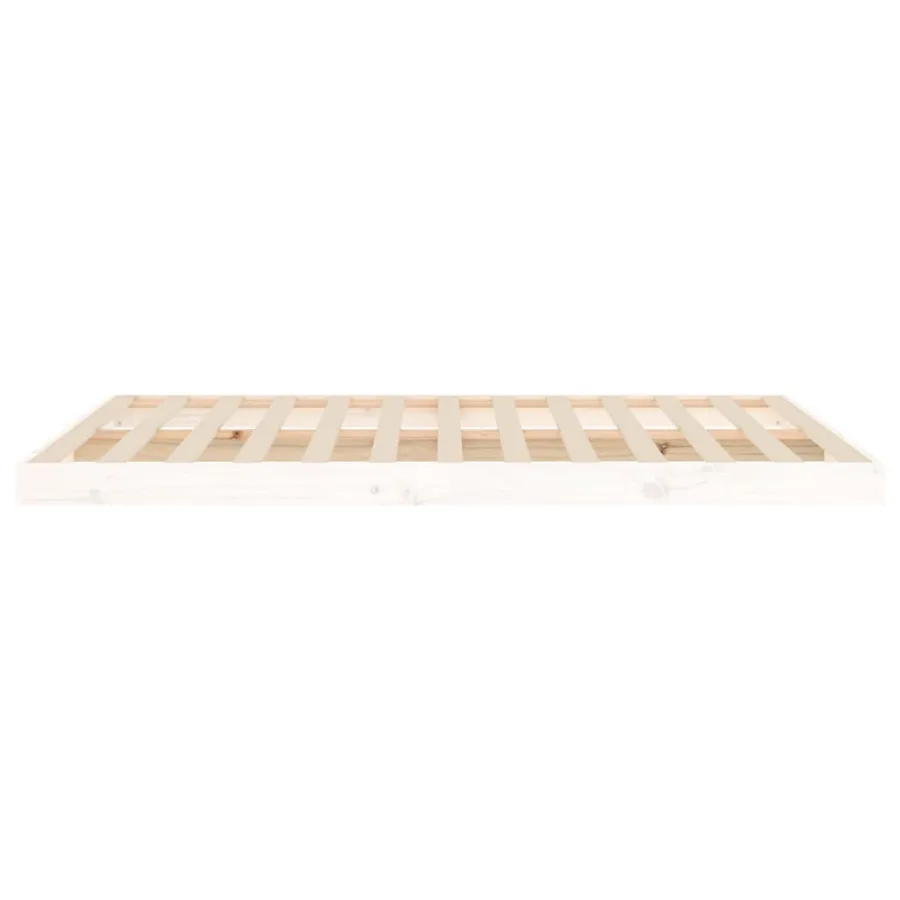 Cadre de lit sans matelas blanc 135x190 cm bois de pin massif - 6