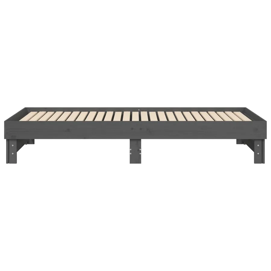 Lit coulissant sans matelas gris 2x(100x200) cm - 10
