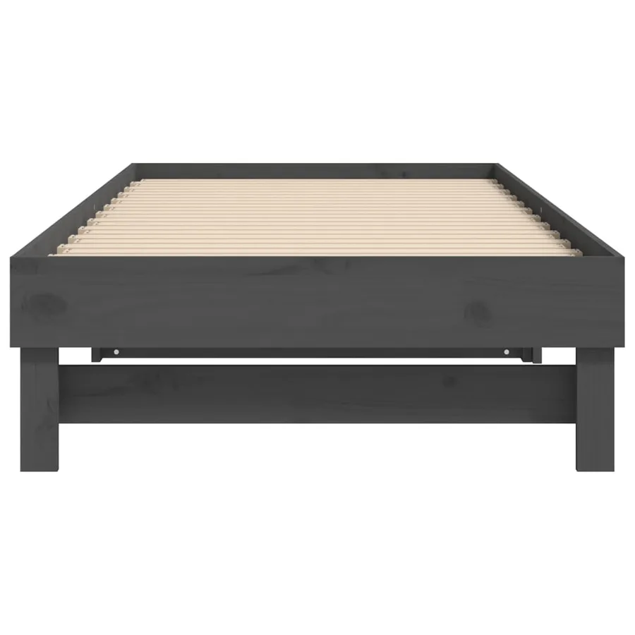 Lit coulissant sans matelas gris 2x(100x200) cm - 9