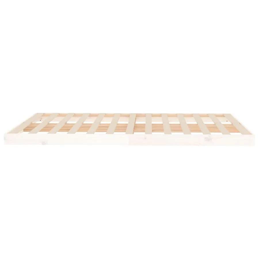Cadre de lit sans matelas blanc 140x200 cm bois de pin massif - 6