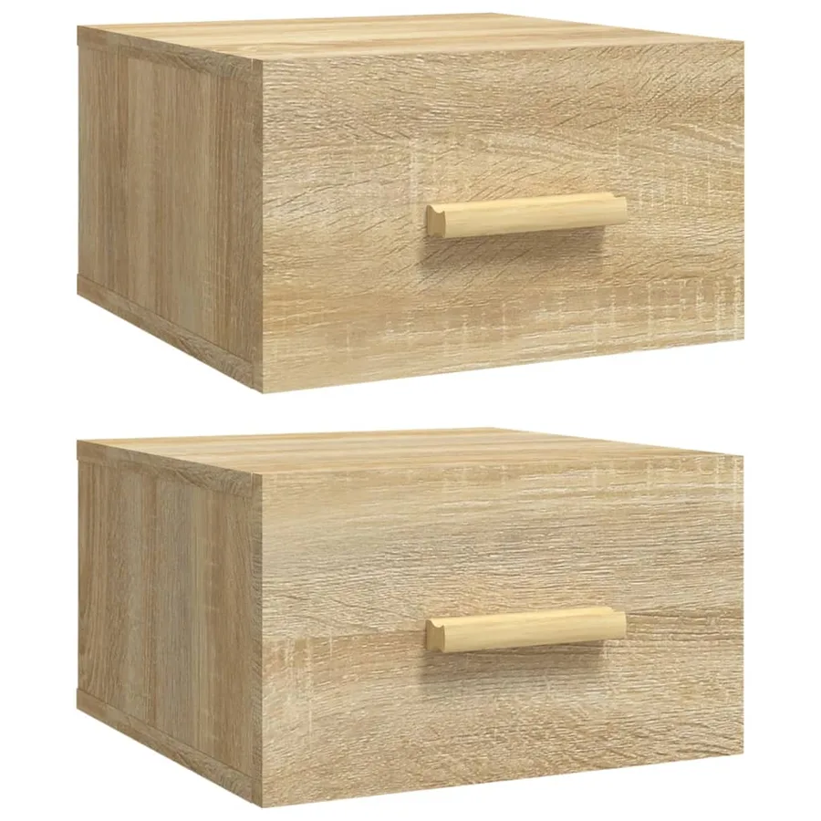 Tables de chevet murales 2 pcs chêne sonoma 35x35x20 cm - 2