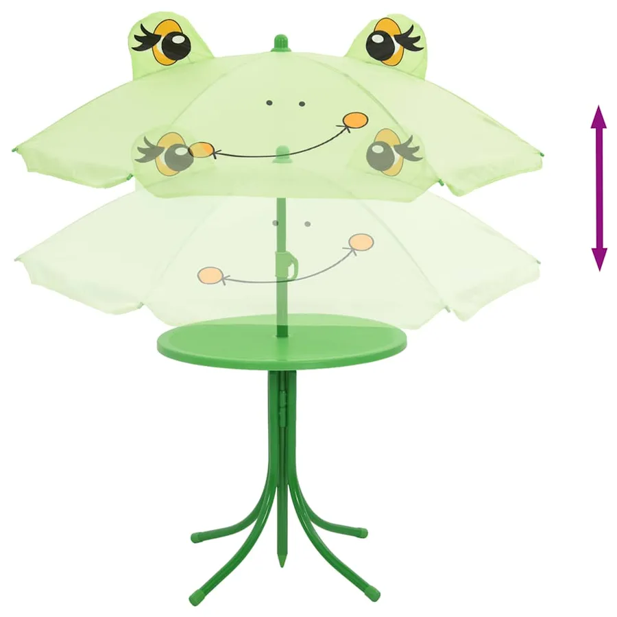 Ensemble de bistro avec parasol pour enfants 3 pcs Vert - 10