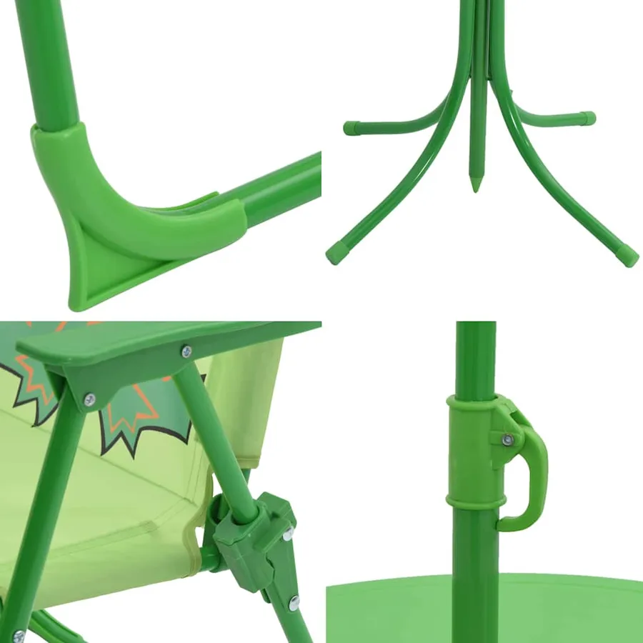Ensemble de bistro avec parasol pour enfants 3 pcs Vert - 12