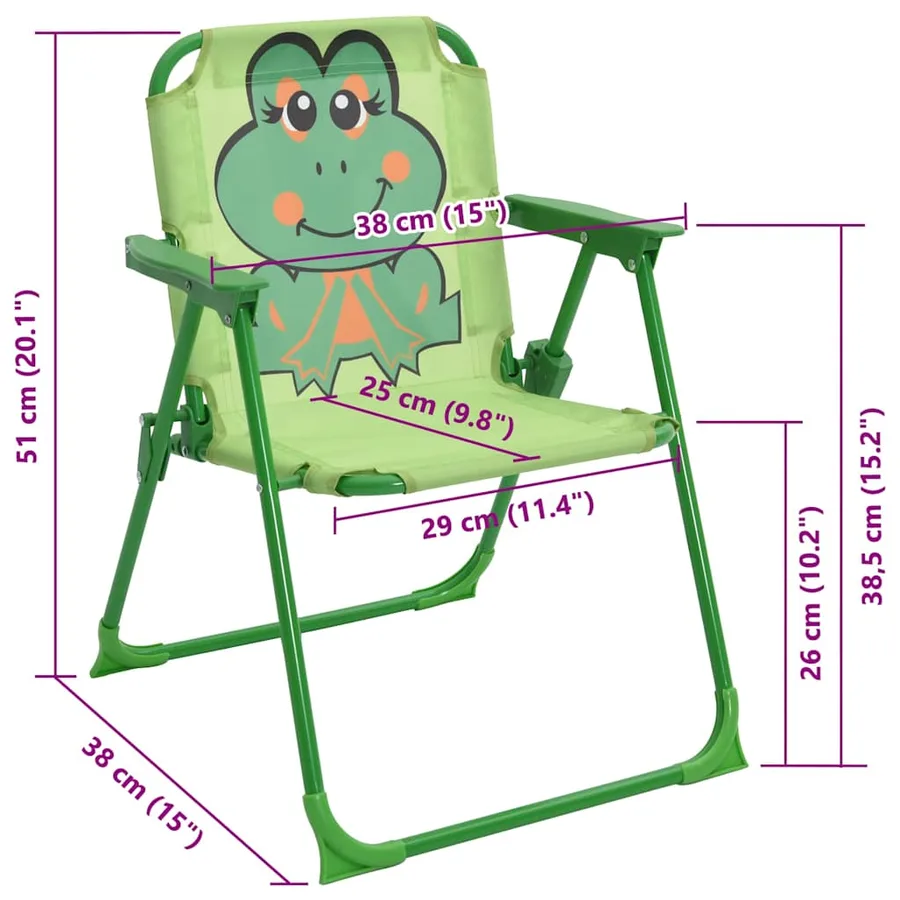 Ensemble de bistro avec parasol pour enfants 3 pcs Vert - 13