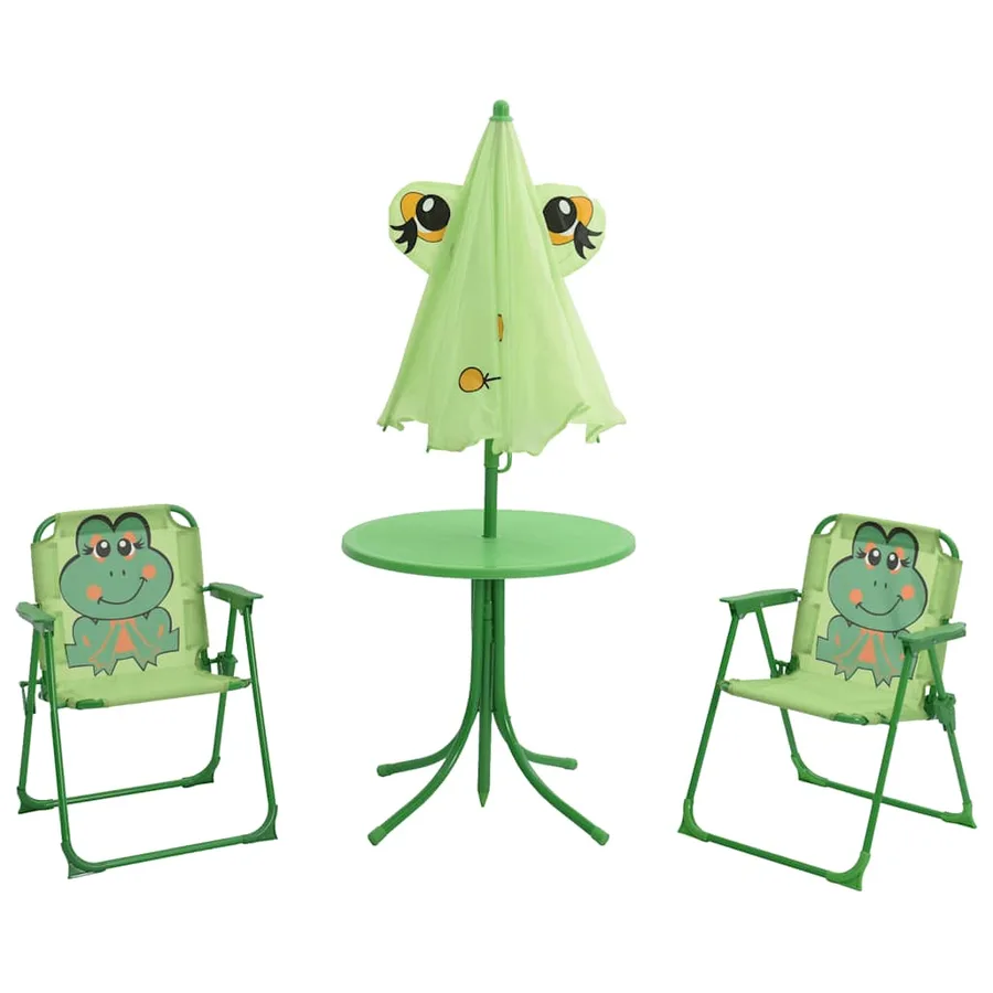 Ensemble de bistro avec parasol pour enfants 3 pcs Vert - 2