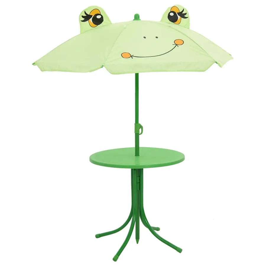 Ensemble de bistro avec parasol pour enfants 3 pcs Vert - 5