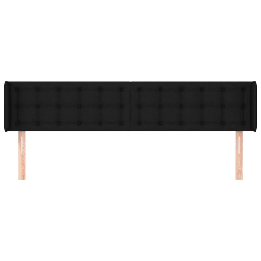 Tête de lit avec oreilles Noir 183x16x78/88 cm Tissu - 3