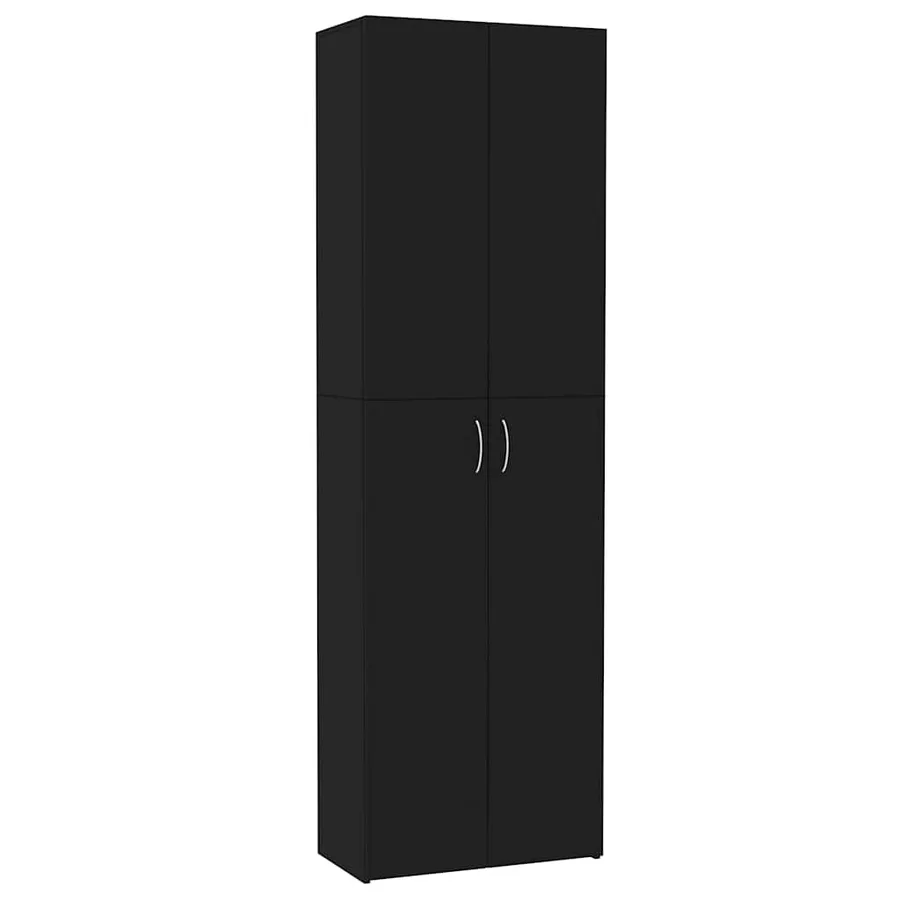 Armoire de bureau Noir 60x32x190 cm Bois d'ingénierie - 2