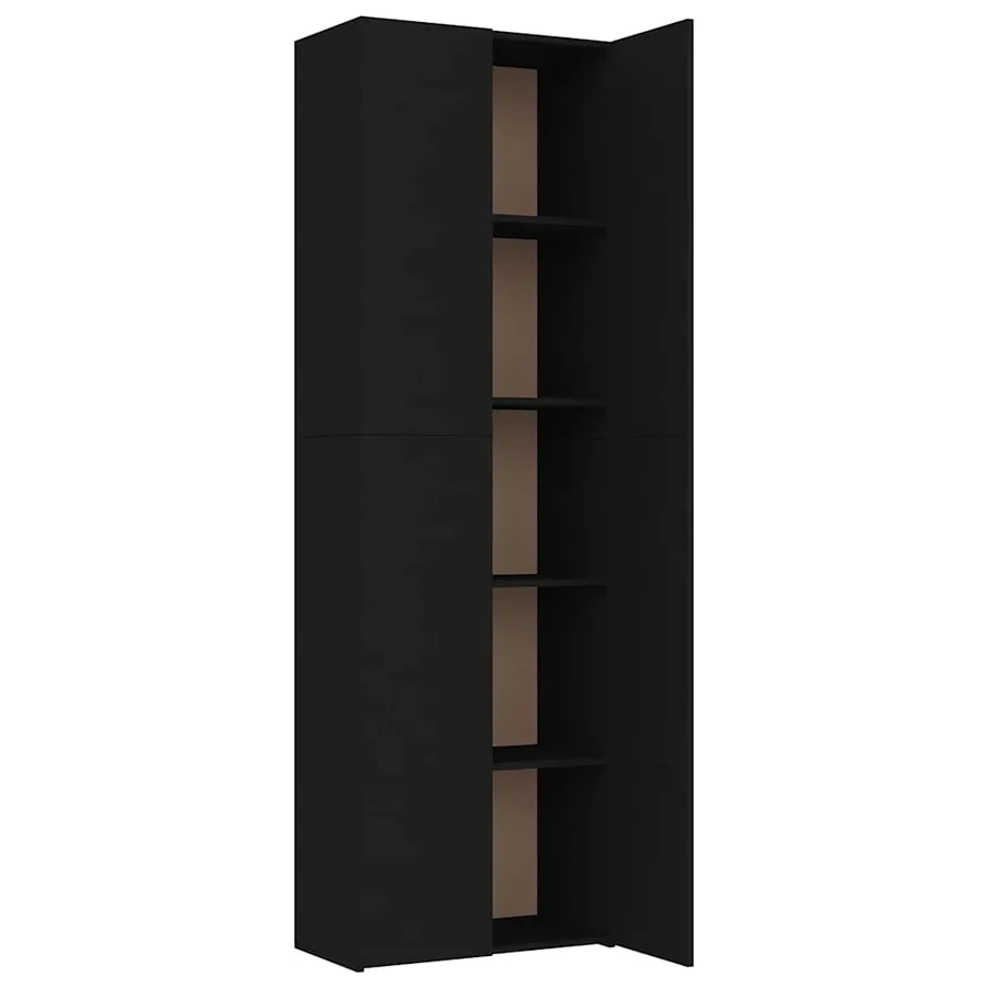 Armoire de bureau Noir 60x32x190 cm Bois d'ingénierie - 5