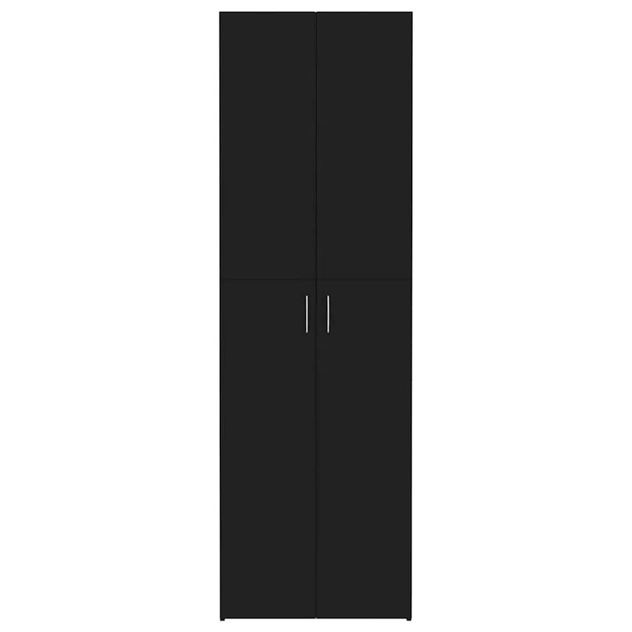 Armoire de bureau Noir 60x32x190 cm Bois d'ingénierie - 6