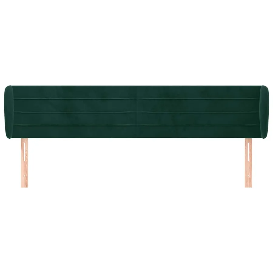 Tête de lit avec oreilles Vert foncé 203x23x78/88 cm Velours - 3