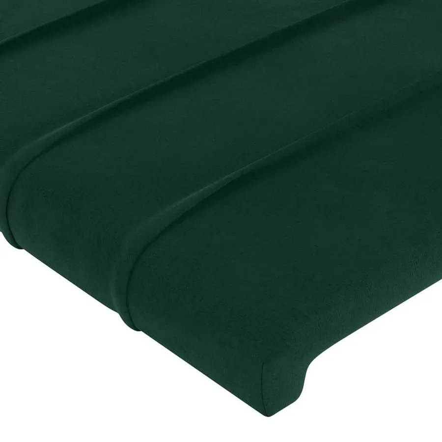 Tête de lit avec oreilles Vert foncé 203x23x78/88 cm Velours - 5