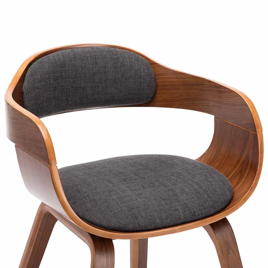 Chaise de salle à manger Gris foncé Tissu et bois courbé - 5