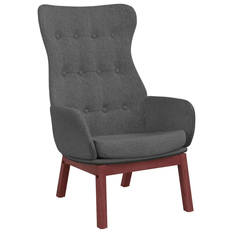 Chaise de relaxation avec repose-pied Gris foncé Tissu - 4