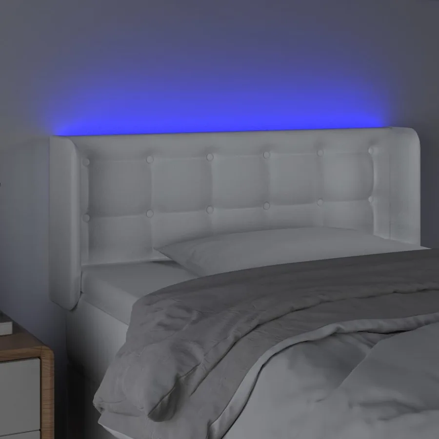 Tête de lit à LED Blanc 83x16x78/88 cm Similicuir - 4