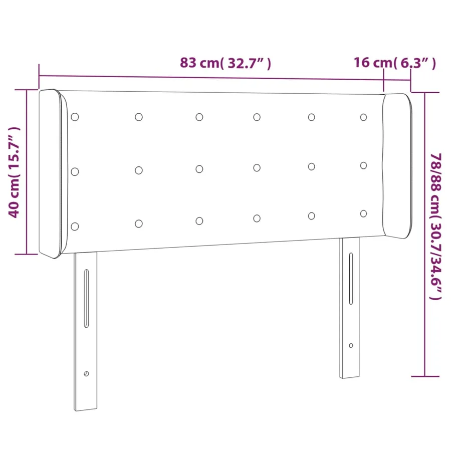 Tête de lit à LED Blanc 83x16x78/88 cm Similicuir - 6