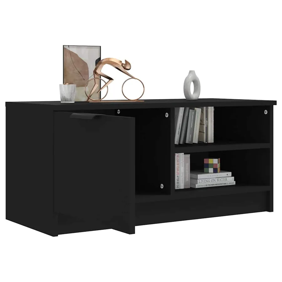 Meuble TV Noir 80x35x36,5 cm Bois d'ingénierie - 7