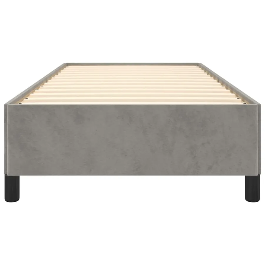 Cadre de lit sans matelas gris clair 100x200 cm velours - 5