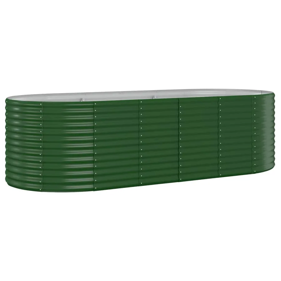Lit surélevé de jardin Acier galvanisé 249x100x68cm Vert - 2