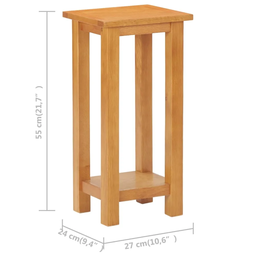 Table d'appoint 27x24x55 cm Bois de chêne massif - 6