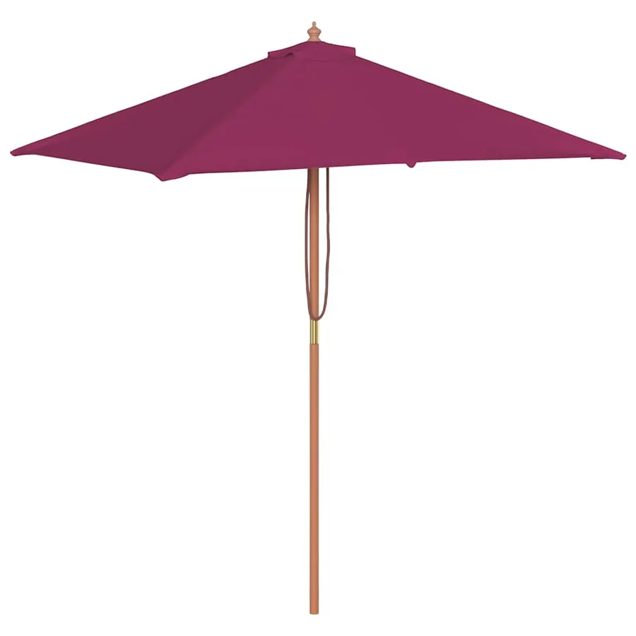Parasol d'extérieur avec mât en bois 150x200 cm rouge bordeaux - 2