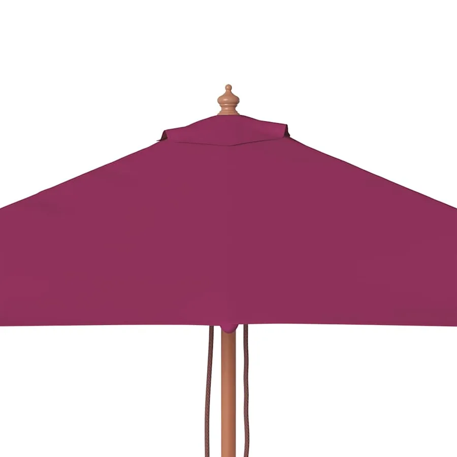 Parasol d'extérieur avec mât en bois 150x200 cm rouge bordeaux - 7