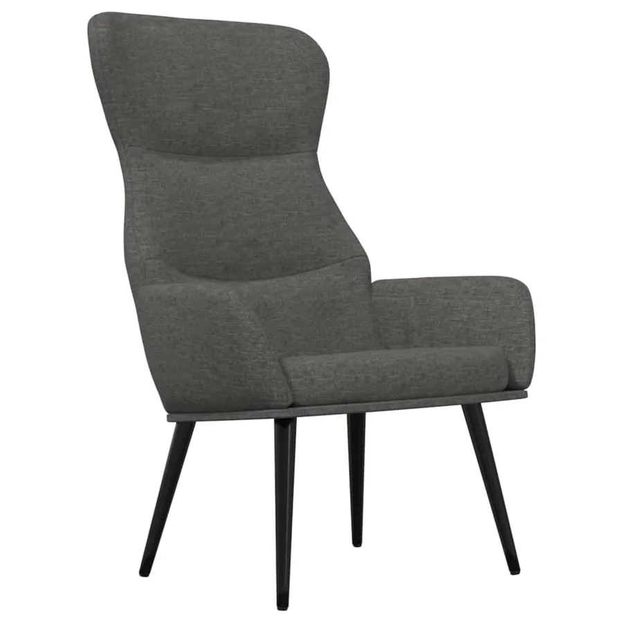 Chaise de relaxation Gris foncé Tissu - 2