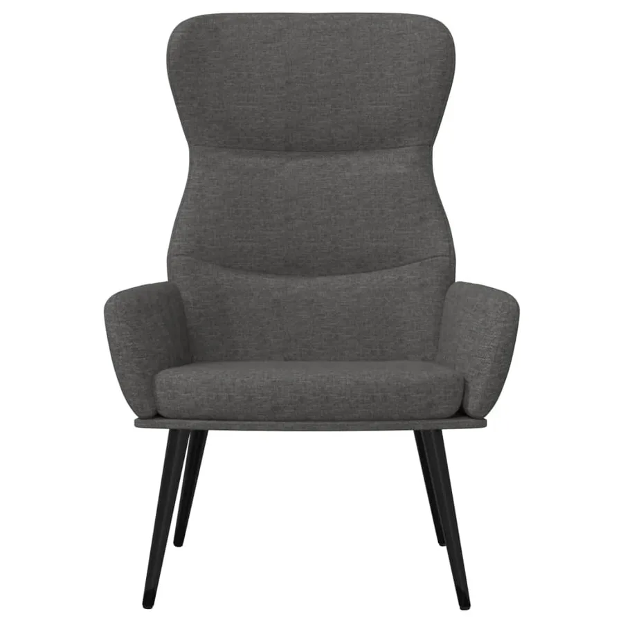 Chaise de relaxation Gris foncé Tissu - 3