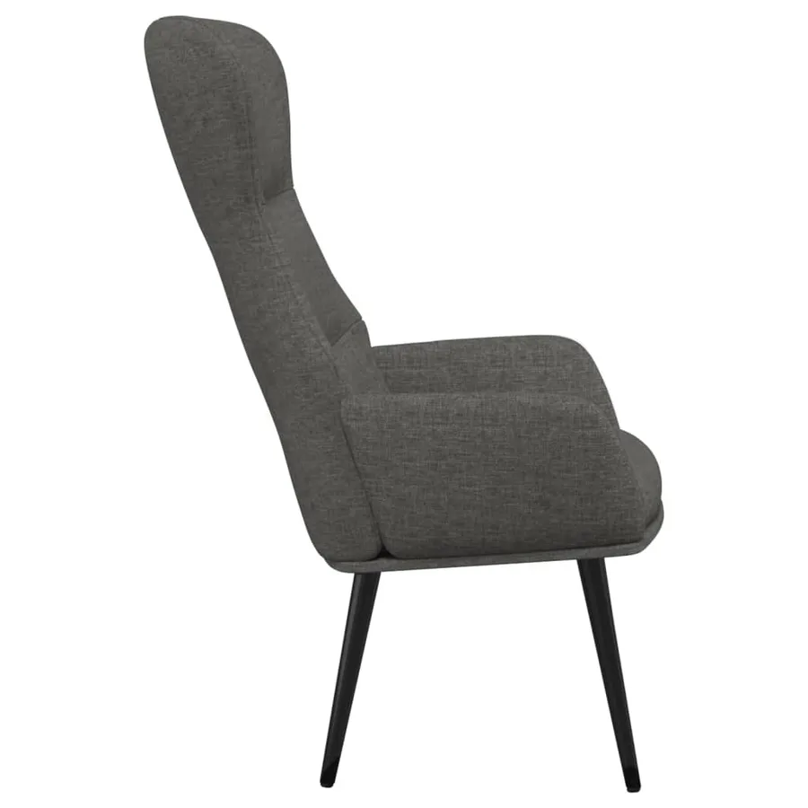Chaise de relaxation Gris foncé Tissu - 4