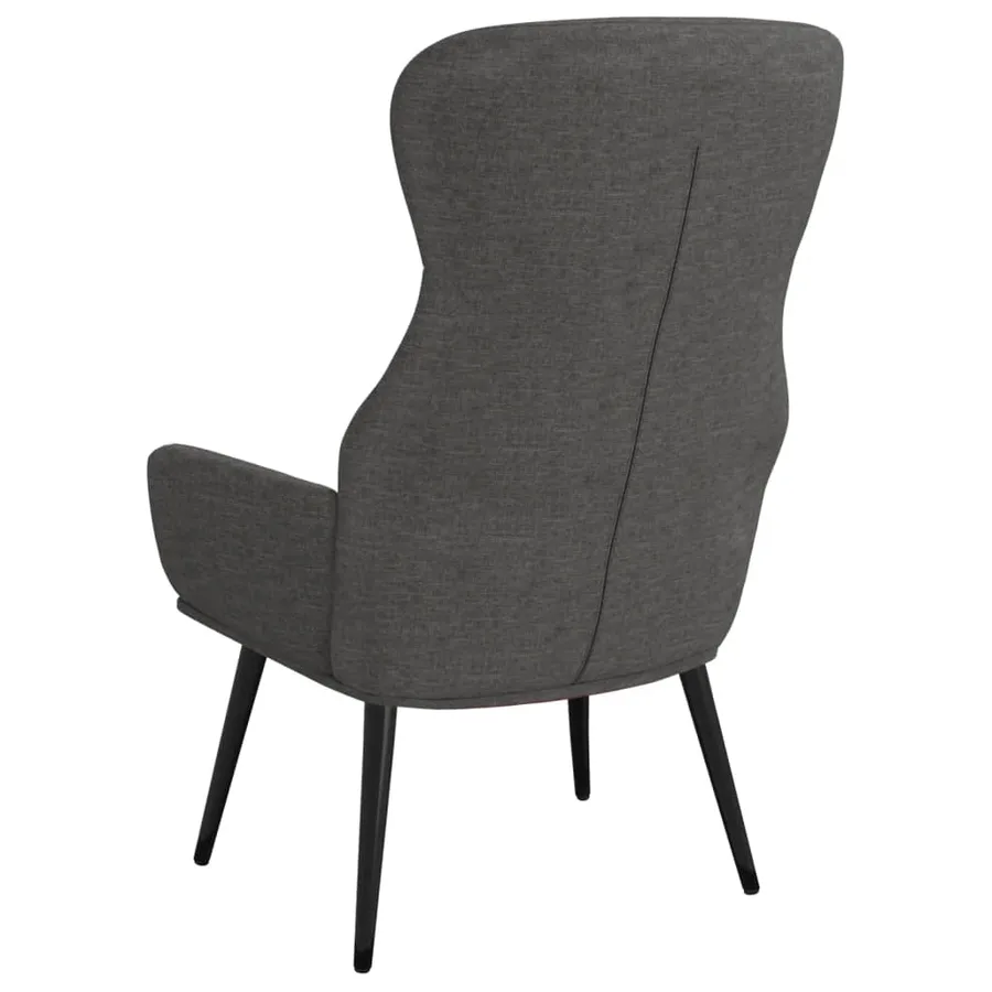 Chaise de relaxation Gris foncé Tissu - 5