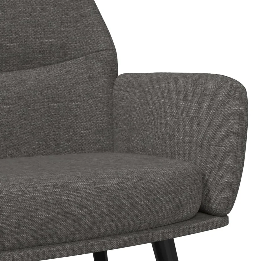 Chaise de relaxation Gris foncé Tissu - 6
