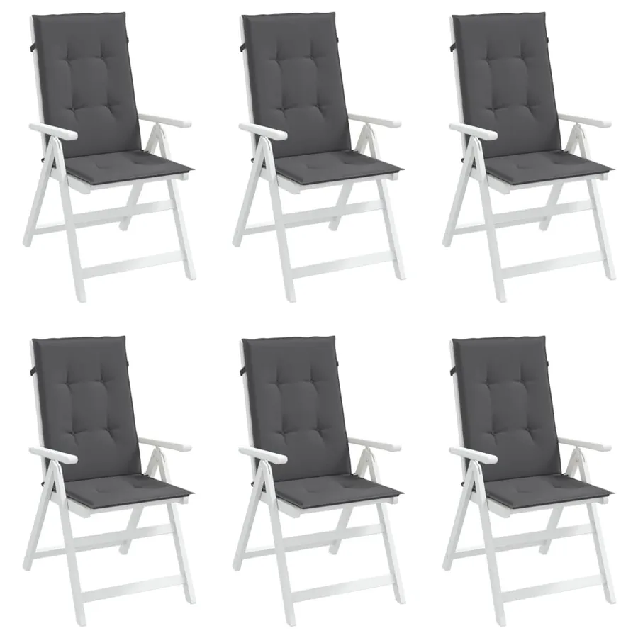 Coussins de chaise de jardin à dossier haut lot de 6 anthracite - 4