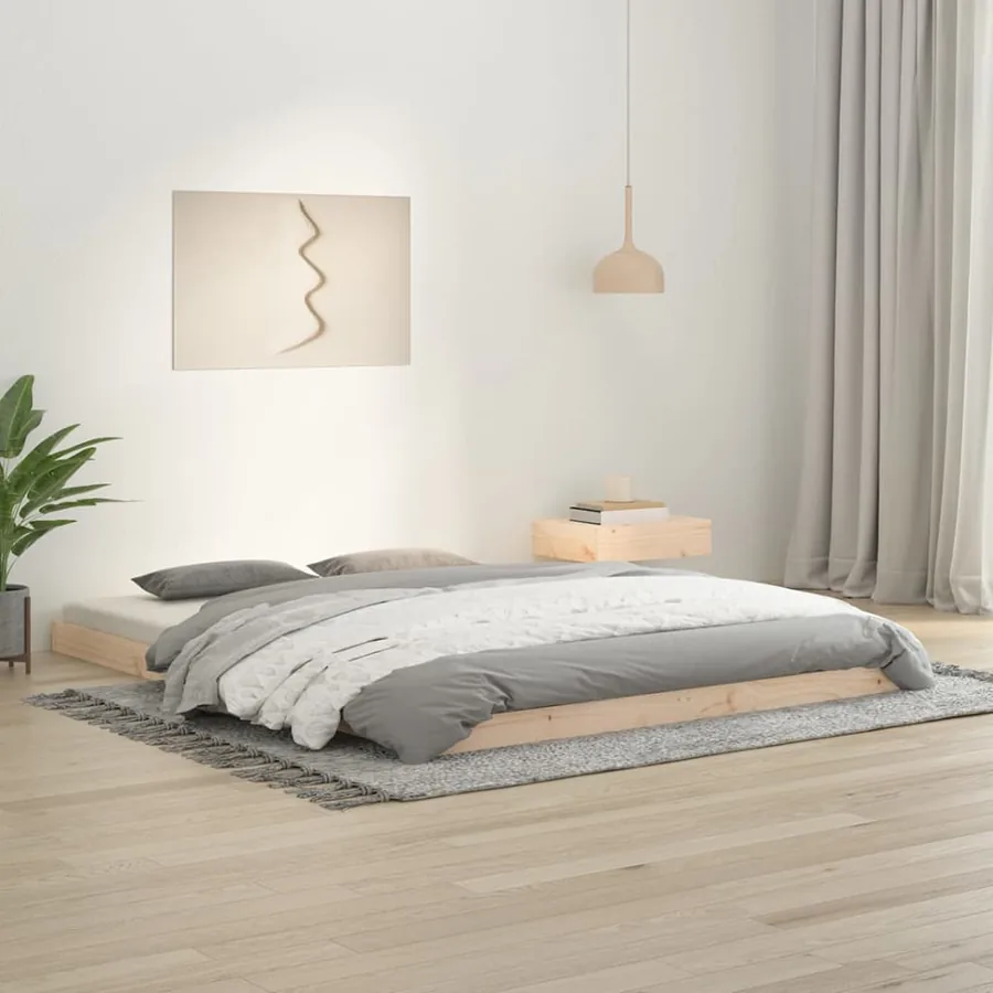 Cadre de lit sans matelas 150x200 cm bois massif de pin