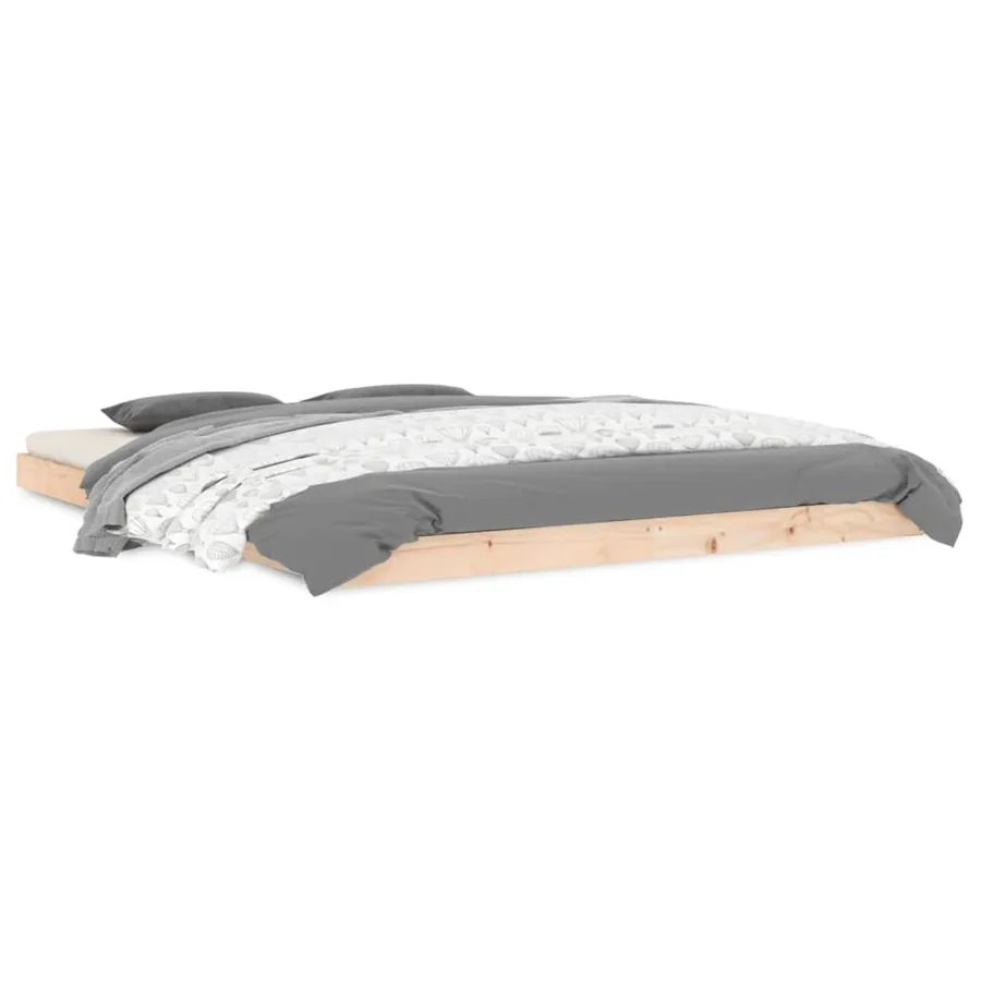 Cadre de lit sans matelas 150x200 cm bois massif de pin - 2
