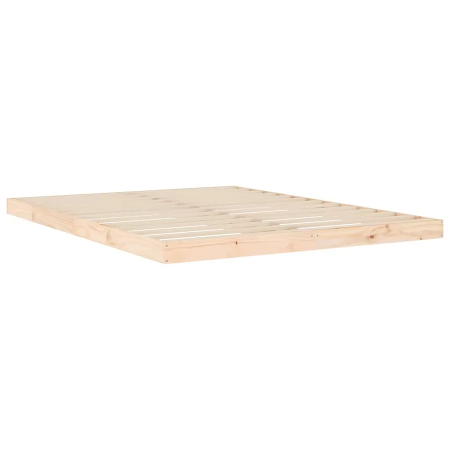 Cadre de lit sans matelas 150x200 cm bois massif de pin - 4