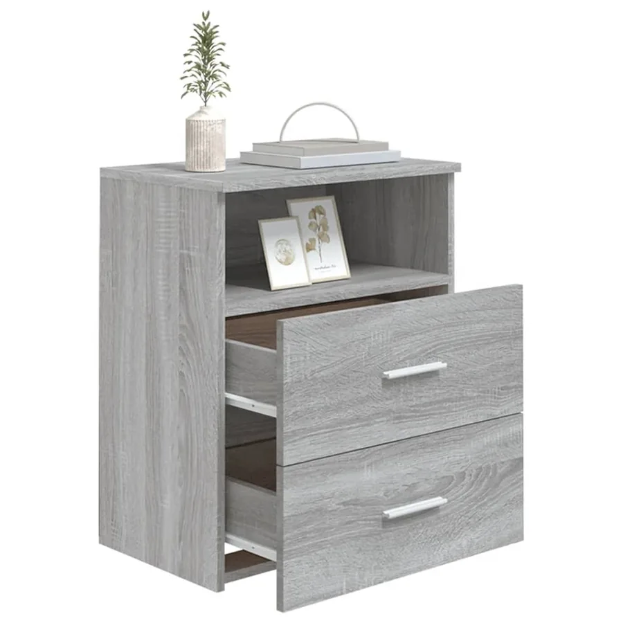 Tables de chevet 2 pcs Sonoma gris 50x32x60 cm - 9