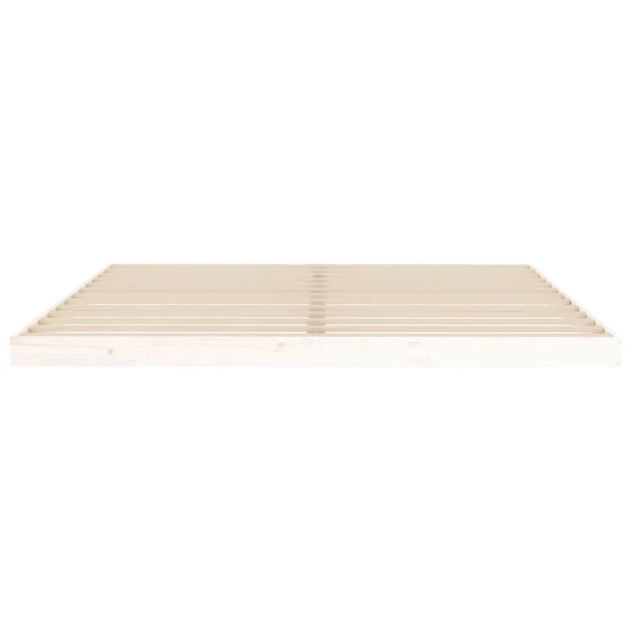 Cadre de lit sans matelas blanc 180x200 cm bois massif de pin - 5