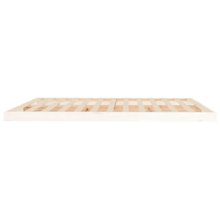Cadre de lit sans matelas blanc 180x200 cm bois massif de pin - 6