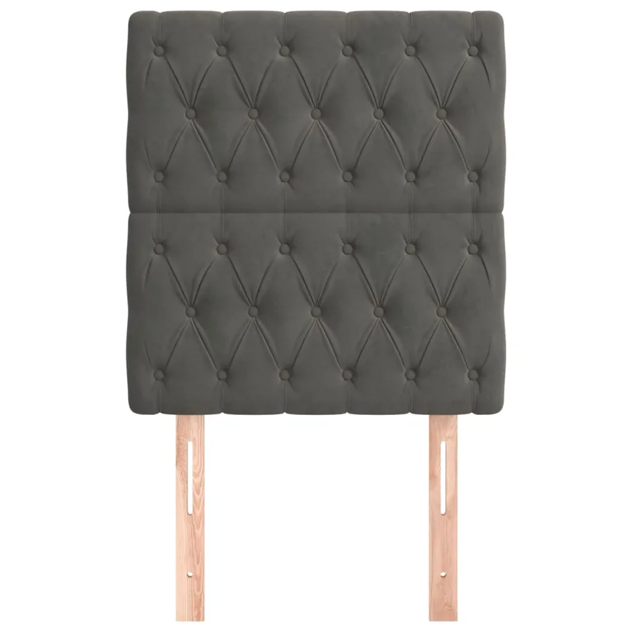 Tête de lit Gris foncé 80x7x118/128 cm Velours - 3