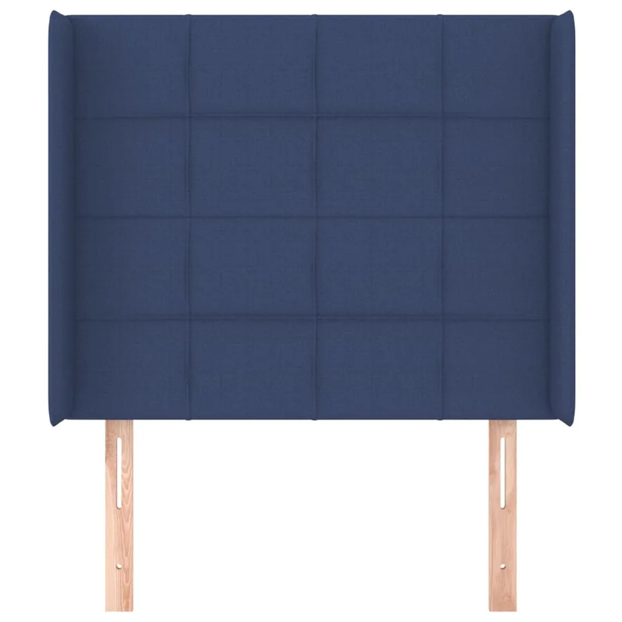 Tête de lit avec oreilles Bleu 103x16x118/128 cm Tissu - 3