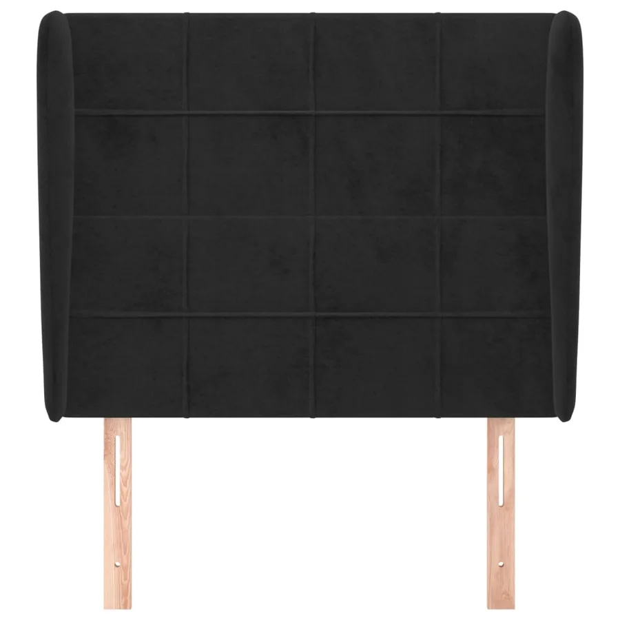Tête de lit avec oreilles Noir 103x23x118/128 cm Velours - 3