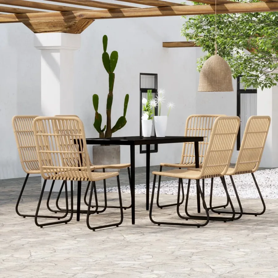 Ensemble à manger de jardin 7 pcs Chêne