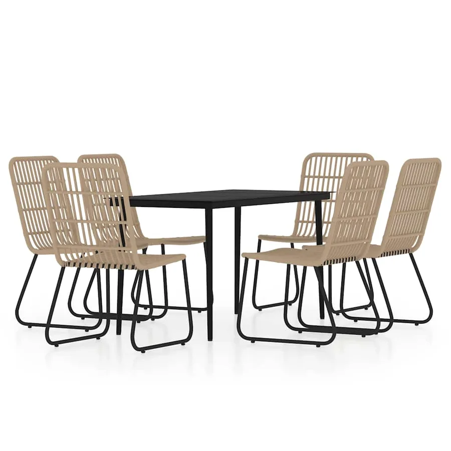 Ensemble à manger de jardin 7 pcs Chêne - 2